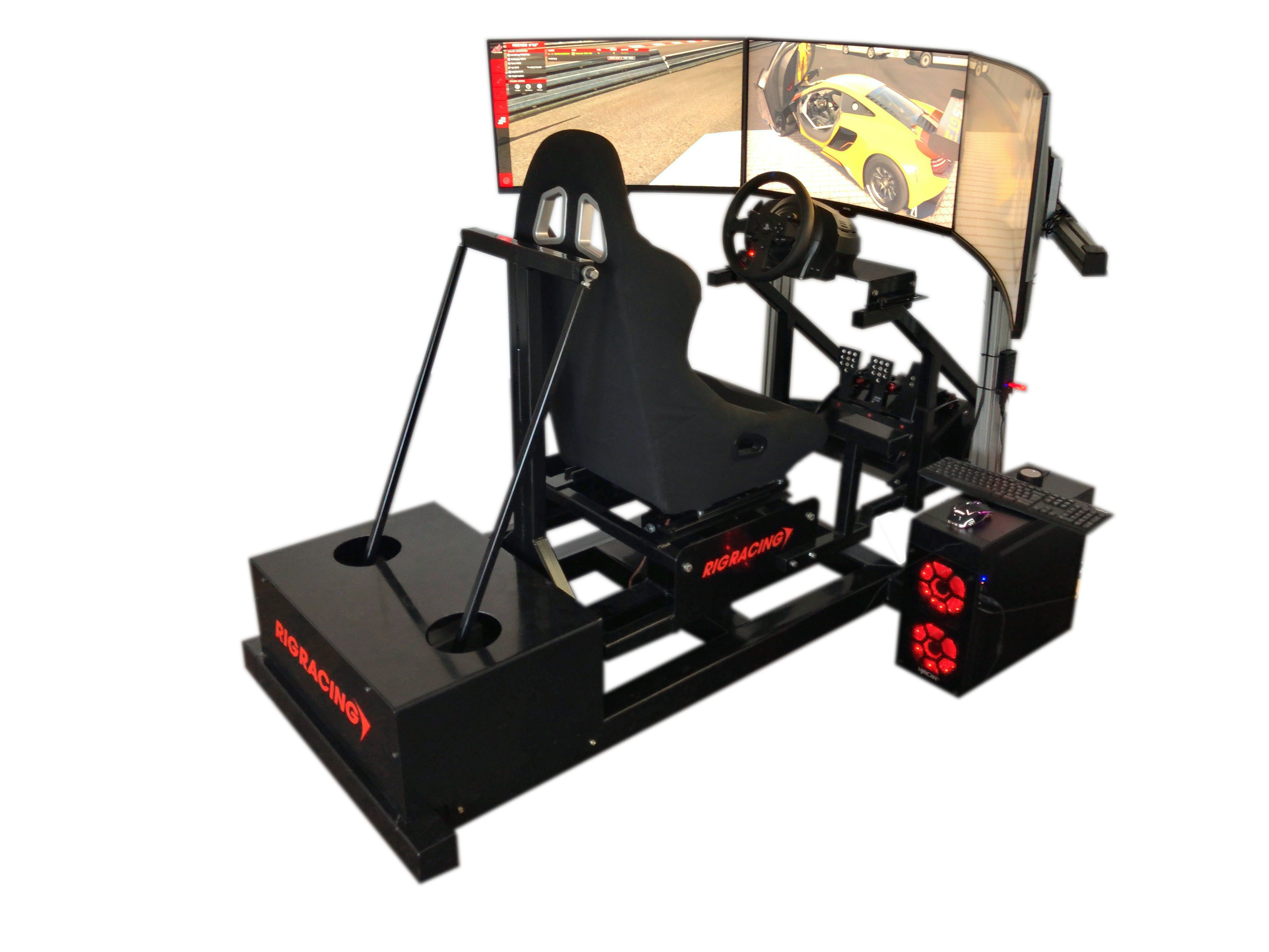 Detailliertes 3D-Modell eines anpassbaren Rennsimulator-Rigs